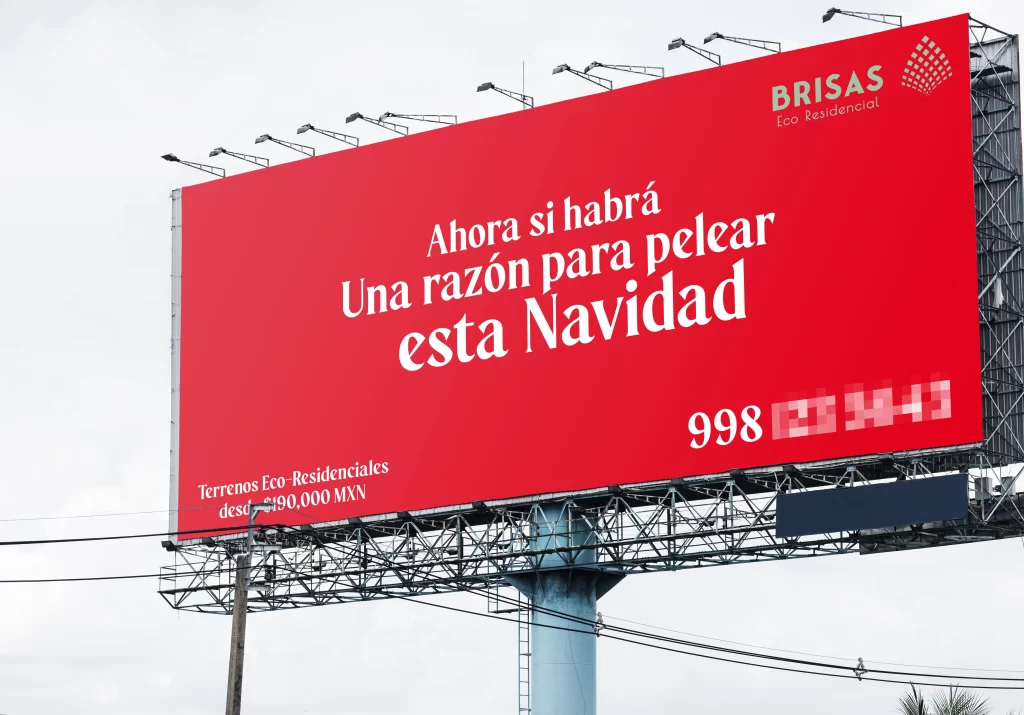 Anuncio en color rojo para inmobiliarias